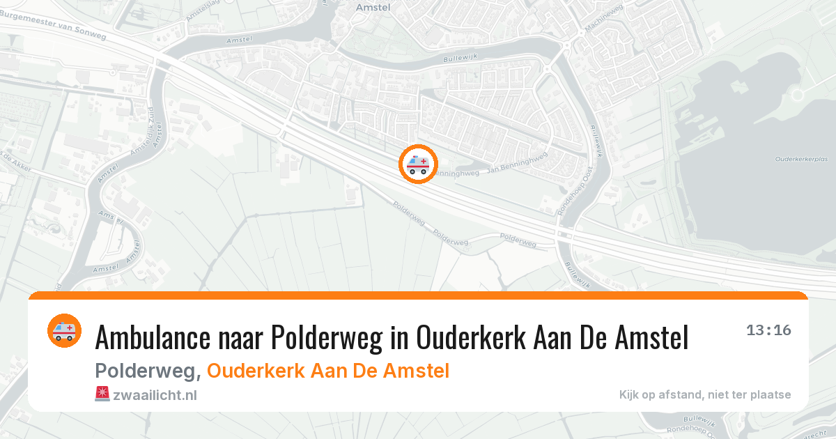 Ambulance naar Polderweg in Ouderkerk Aan De Amstel — 1 jul 2026