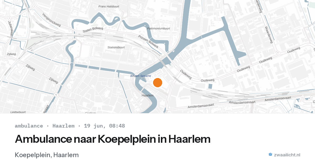 Ambulance naar Koepelplein in Haarlem — 19 jun 2026