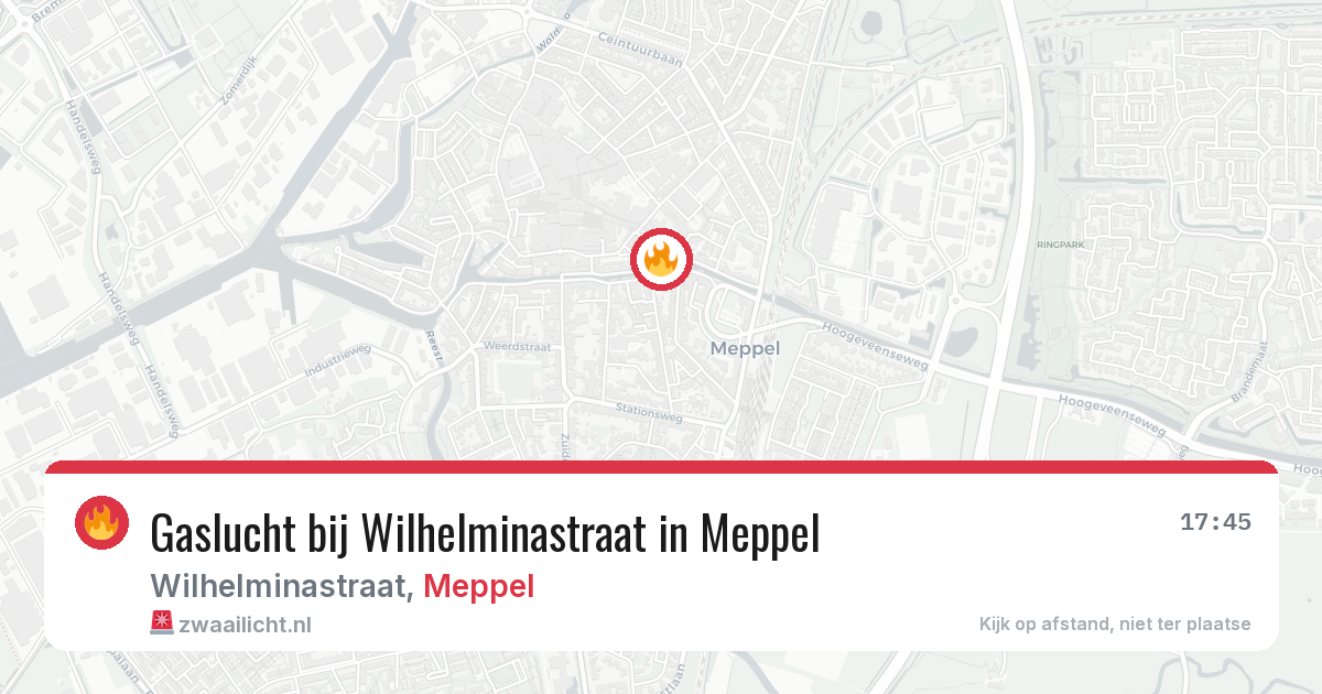 Gaslucht bij Wilhelminastraat in Meppel — 11 aug 2026