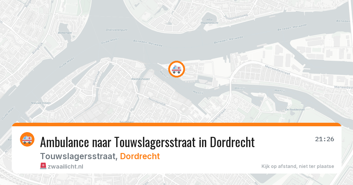 Ambulance naar Touwslagersstraat in Dordrecht — 8 jul 2026