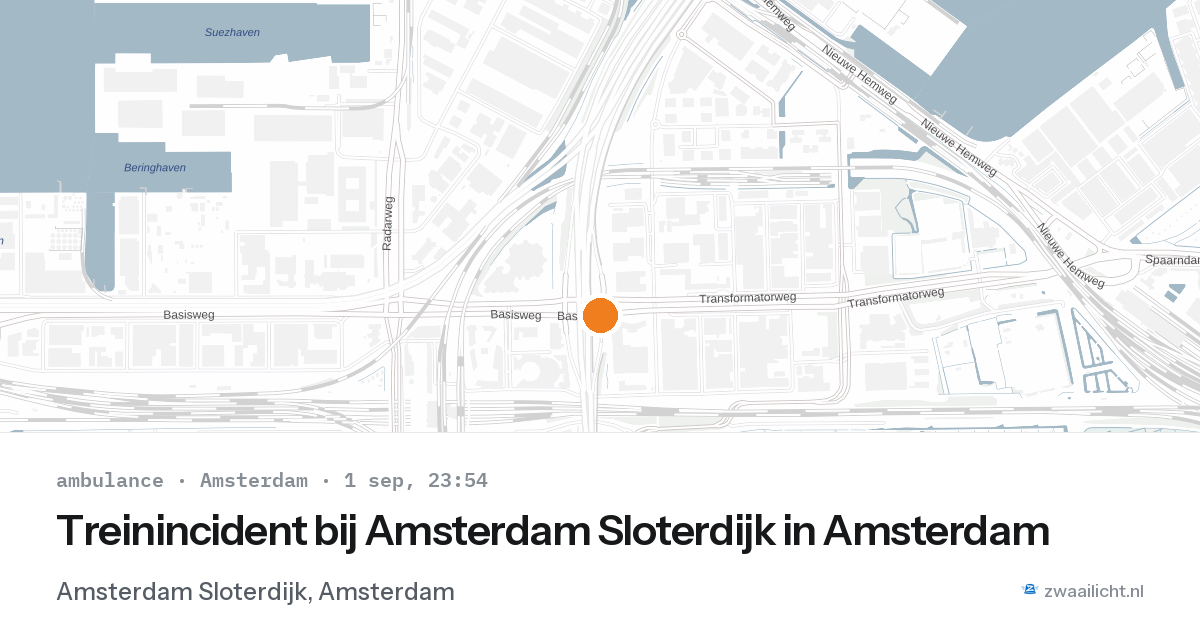 Treinincident bij Amsterdam Sloterdijk in Amsterdam — 1 sep 2026