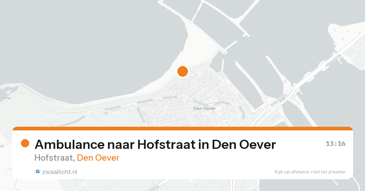Ambulance naar Hofstraat in Den Oever — 16 aug 2026