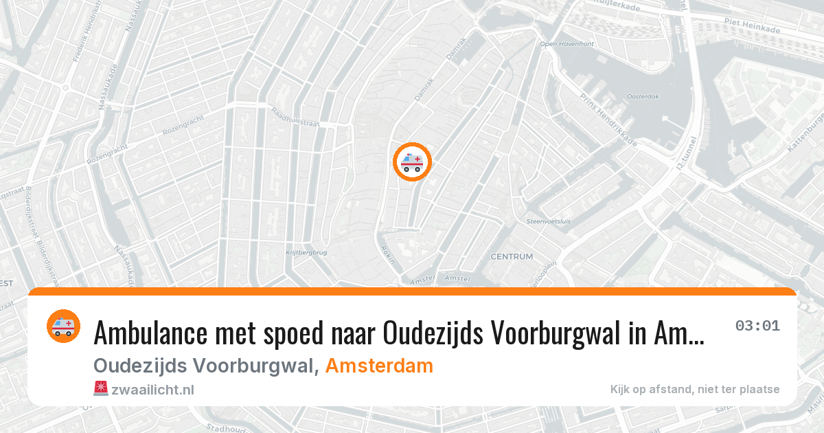 Ambulance met spoed naar Oudezijds Voorburgwal in Amsterdam — 2 apr 2026