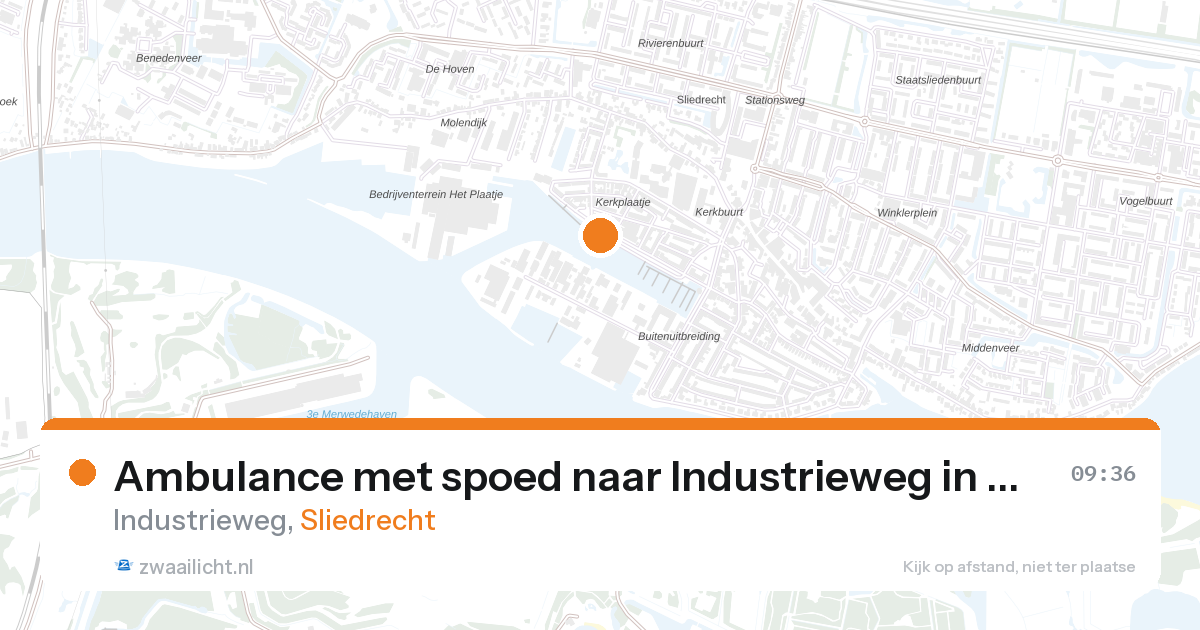 Ambulance met spoed naar Industrieweg in Sliedrecht — 27 aug 2026