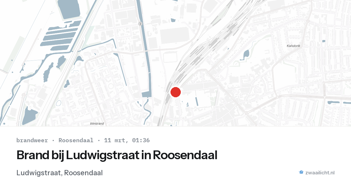 Brand bij Ludwigstraat in Roosendaal — 11 mrt 2026