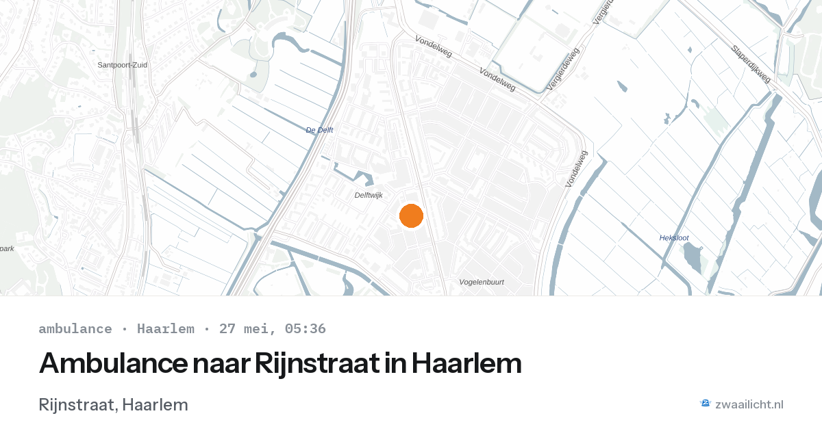 Ambulance naar Rijnstraat in Haarlem — 27 mei 2026