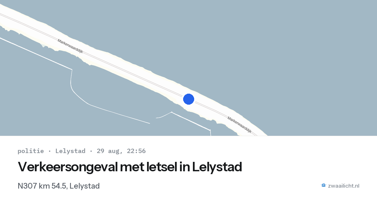 Verkeersongeval met letsel in Lelystad — 29 aug 2026