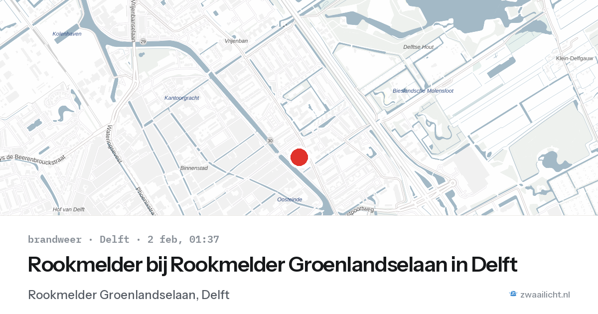 Rookmelder bij Rookmelder Groenlandselaan in Delft — 2 feb 2026