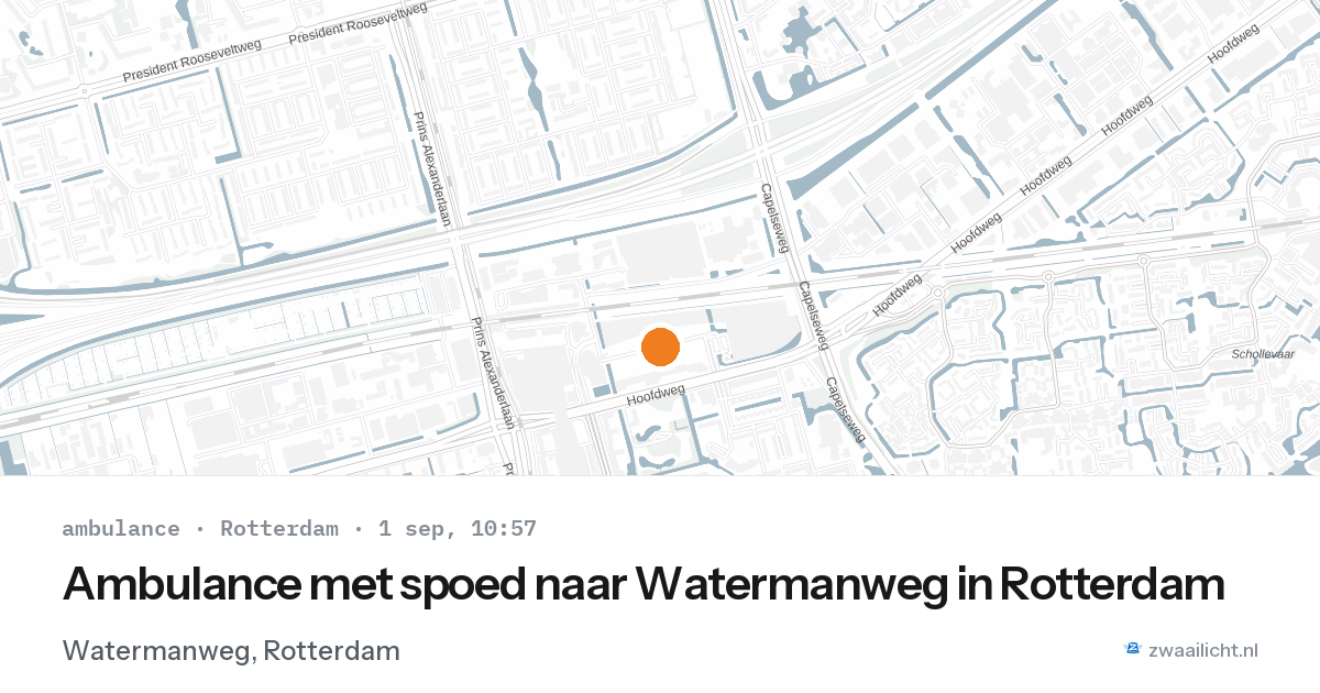 Ambulance met spoed naar Watermanweg in Rotterdam — 1 sep 2026