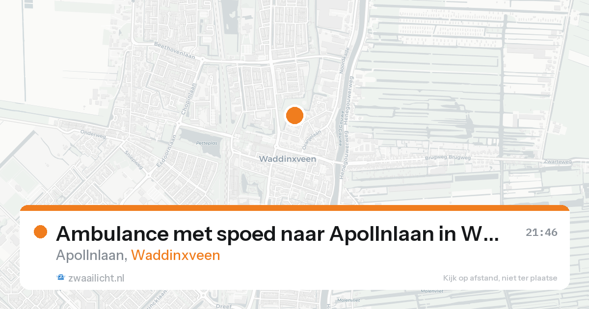 Ambulance met spoed naar Apollnlaan in Waddinxveen — 14 jun 2026