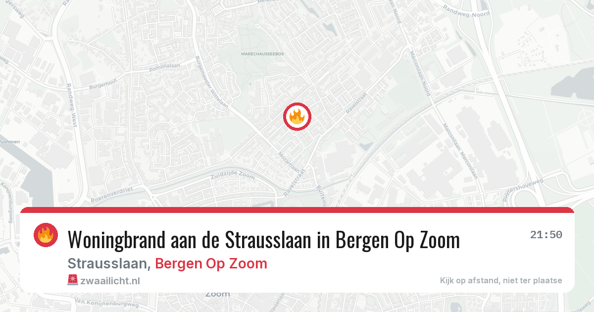Woningbrand aan de Strausslaan in Bergen Op Zoom — 13 mei 2026