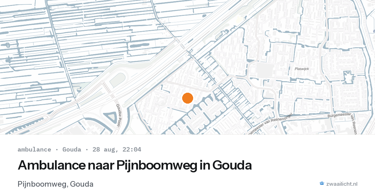 Ambulance naar Pijnboomweg in Gouda — 28 aug 2026