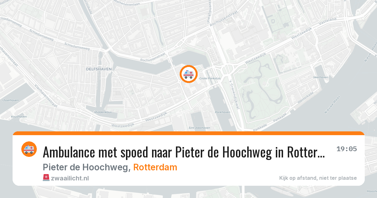 Ambulance met spoed naar Pieter de Hoochweg in Rotterdam — 31 jul 2026