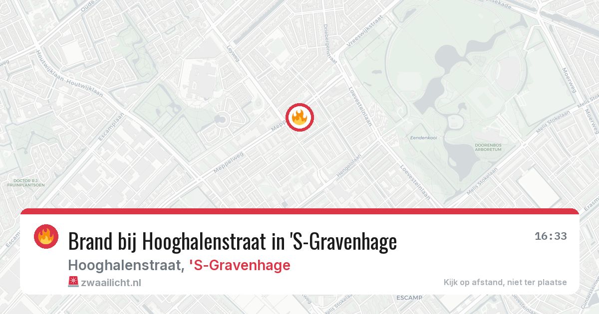 Brand bij Hooghalenstraat in 'S-Gravenhage — 10 aug 2026