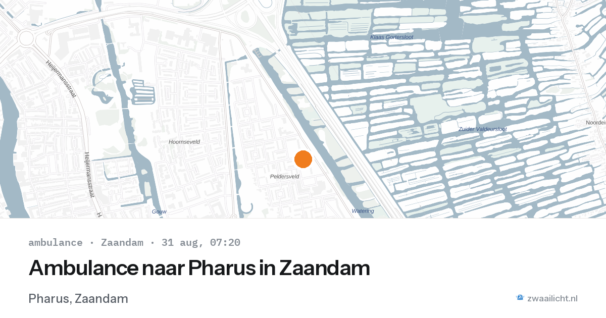 Ambulance naar Pharus in Zaandam — 31 aug 2026