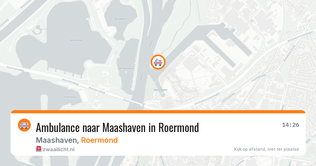 Ambulance naar Maashaven in Roermond — 20 jun 2026