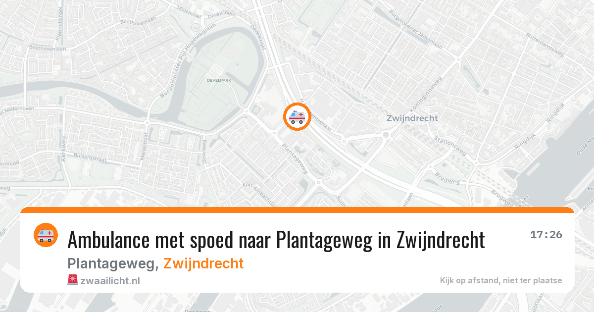 Ambulance met spoed naar Plantageweg in Zwijndrecht — 18 jun 2026