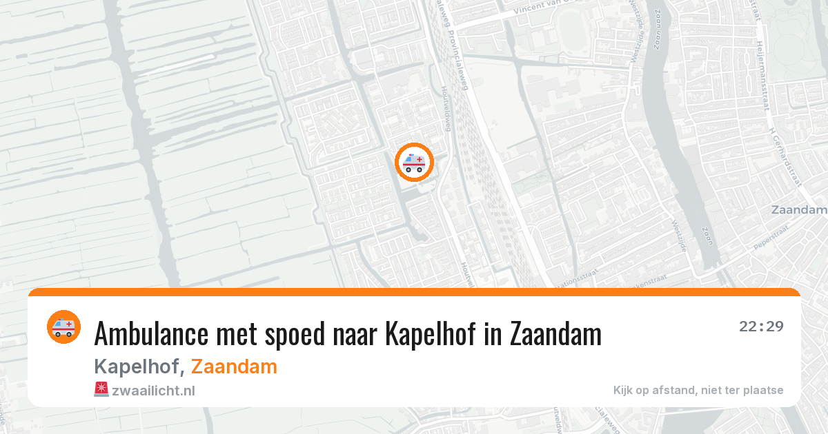 Ambulance met spoed naar Kapelhof in Zaandam — 2 aug 2026