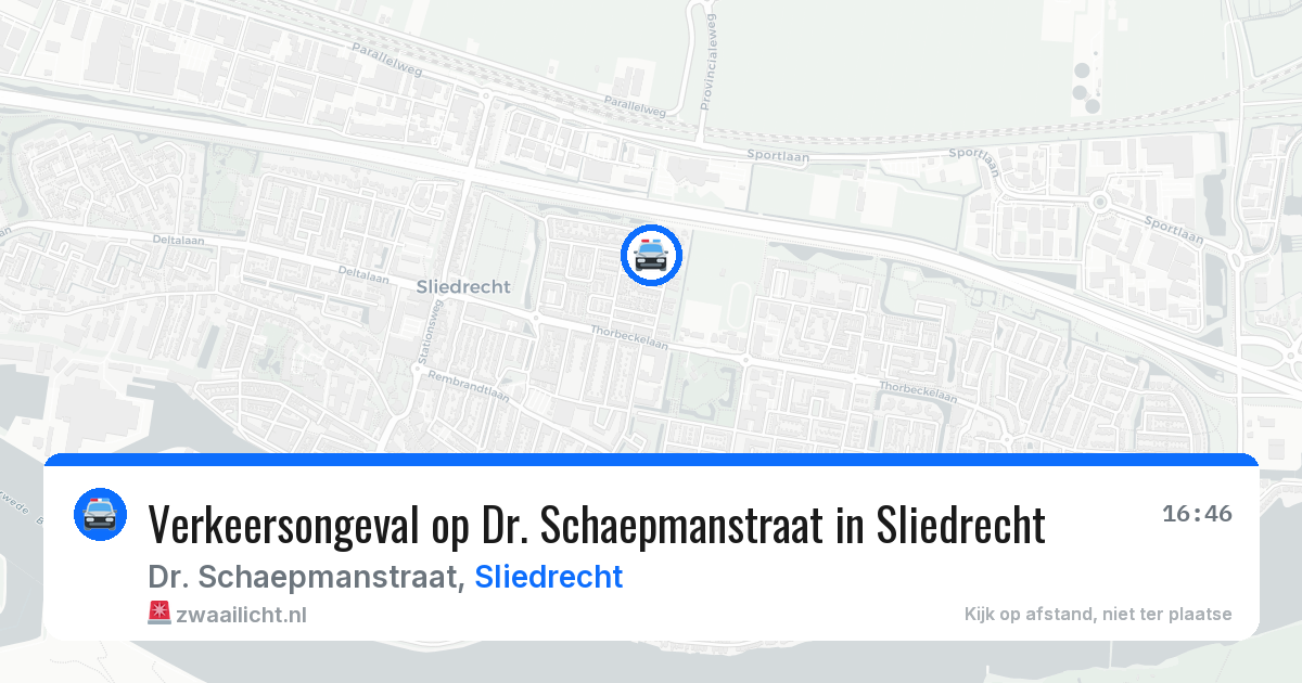 Verkeersongeval op Dr. Schaepmanstraat in Sliedrecht — 20 mei 2026