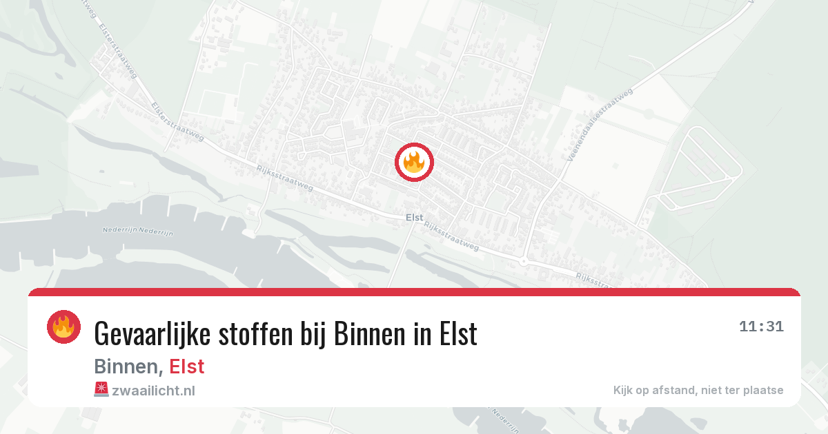 Gevaarlijke stoffen bij Binnen in Elst — 10 apr 2026