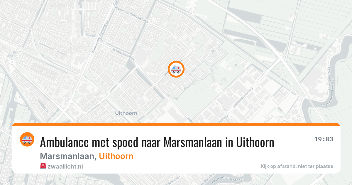 Ambulance met spoed naar Marsmanlaan in Uithoorn — 9 aug 2026
