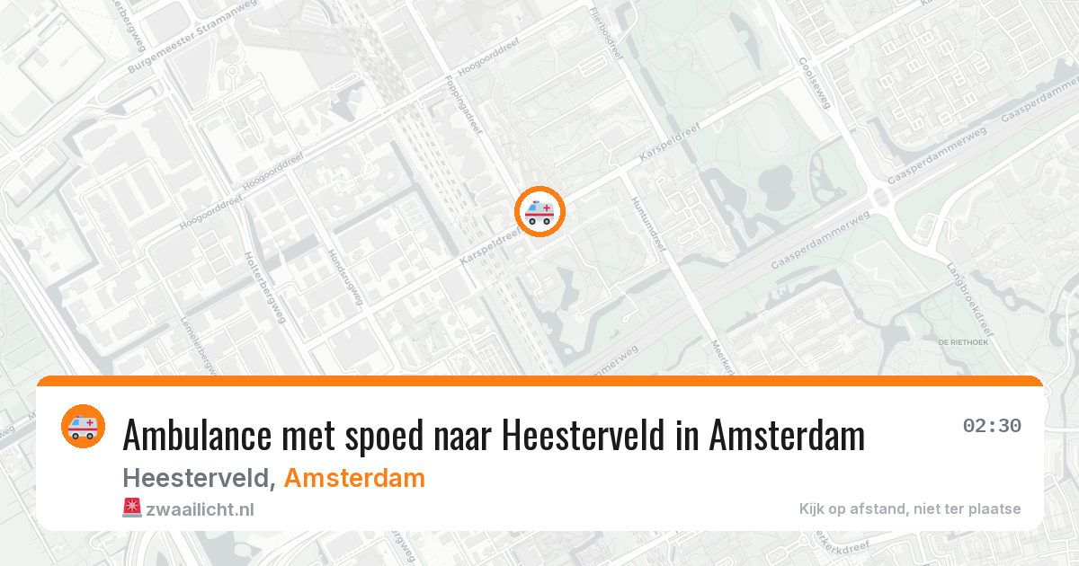 Ambulance met spoed naar Heesterveld in Amsterdam — 21 mrt 2026