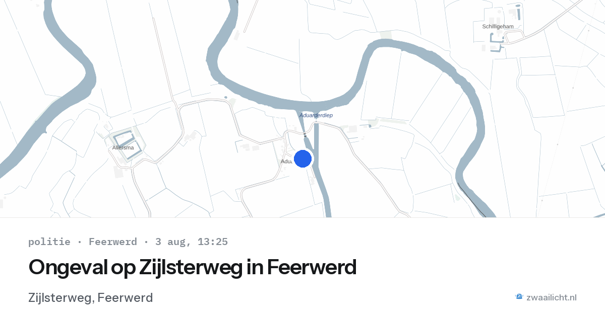 Ongeval op Zijlsterweg in Feerwerd — 3 aug 2026