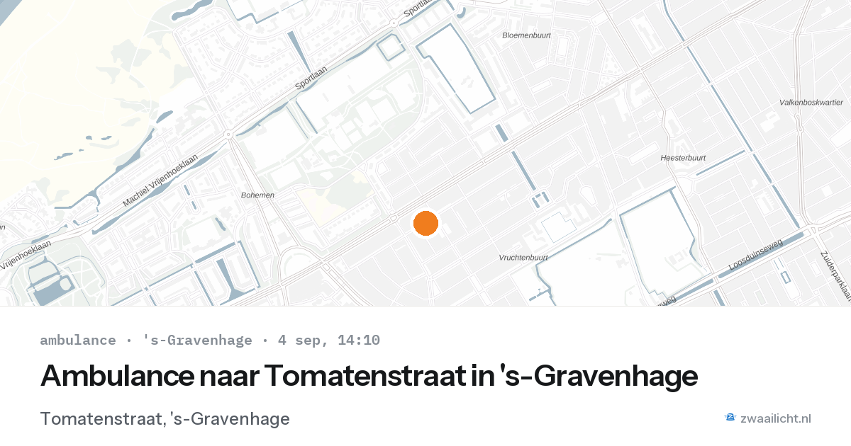 Ambulance naar Tomatenstraat in 's-Gravenhage — 4 sep 2026