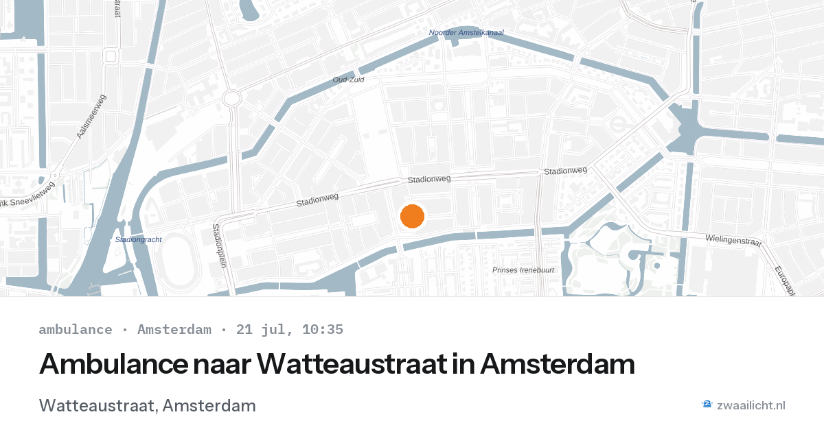 Ambulance naar Watteaustraat in Amsterdam — 21 jul 2026