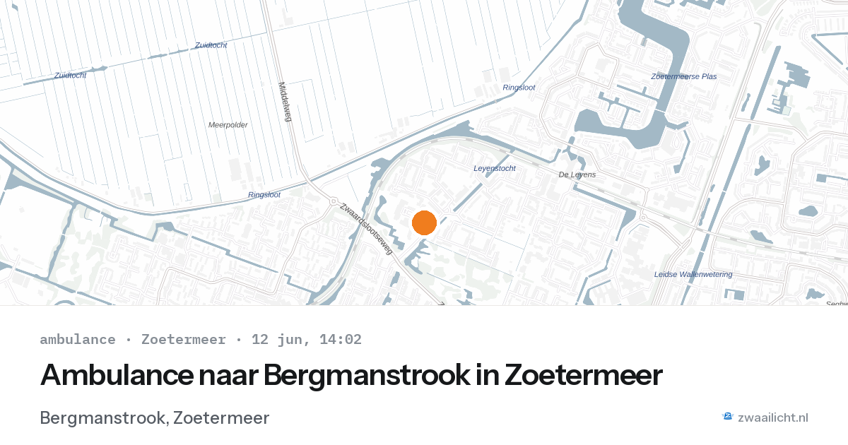 Ambulance naar Bergmanstrook in Zoetermeer — 12 jun 2026