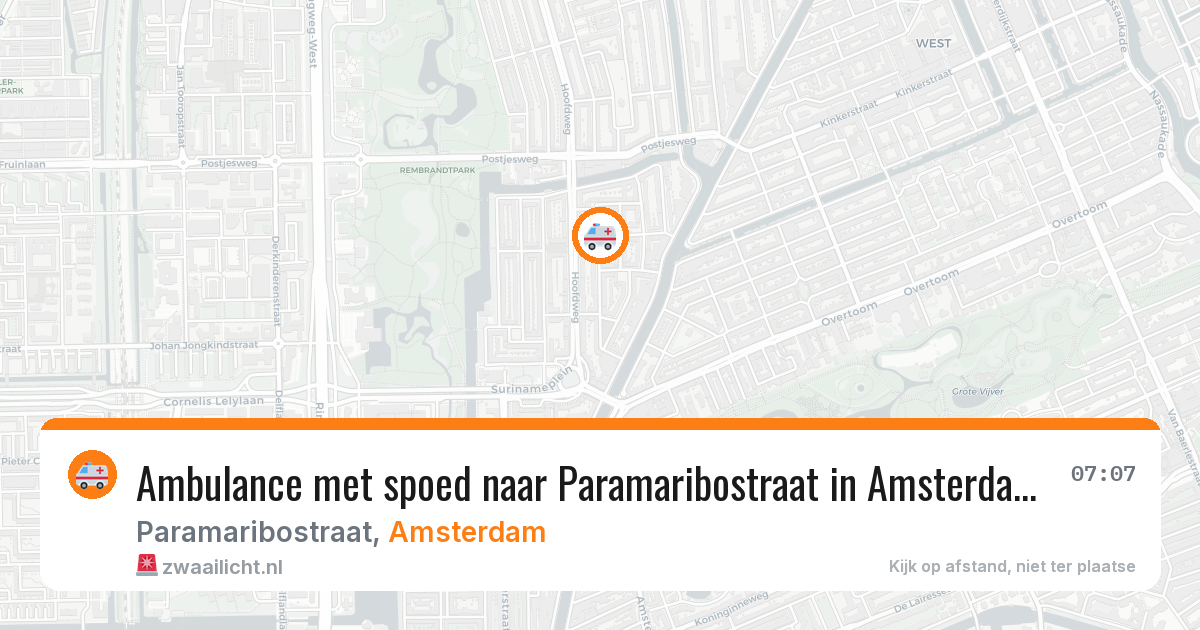 Ambulance met spoed naar Paramaribostraat in Amsterdam — 15 jun 2026