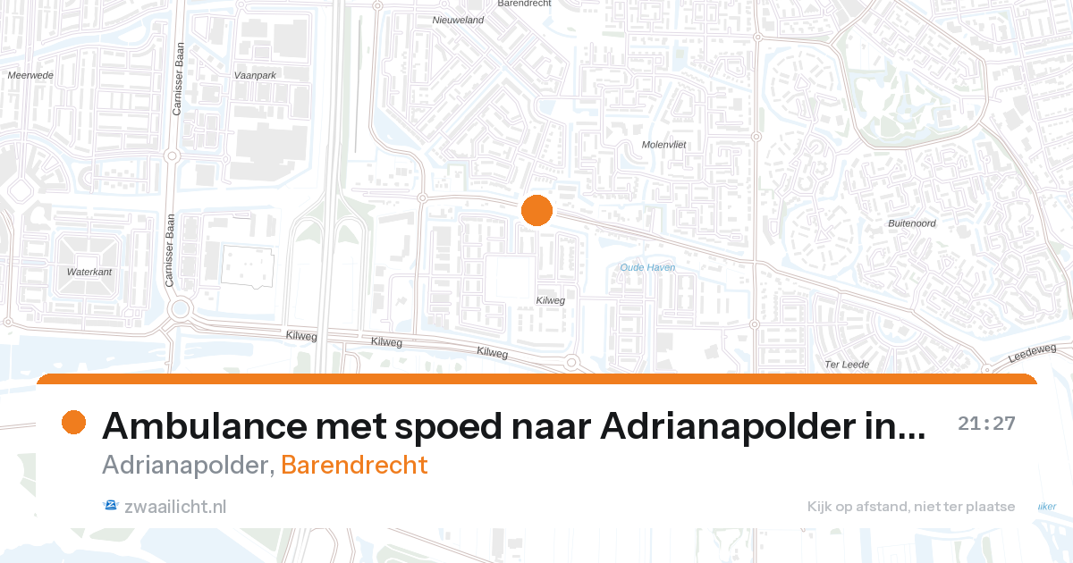 Ambulance met spoed naar Adrianapolder in Barendrecht — 27 aug 2026