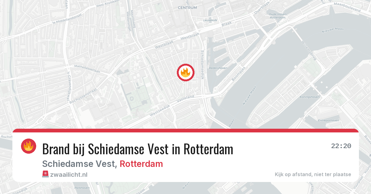 Brand bij Schiedamse Vest in Rotterdam — 5 apr 2026