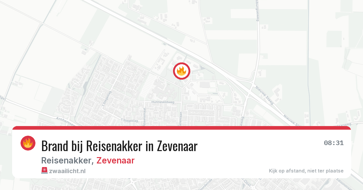 Brand bij Reisenakker in Zevenaar — 6 aug 2026