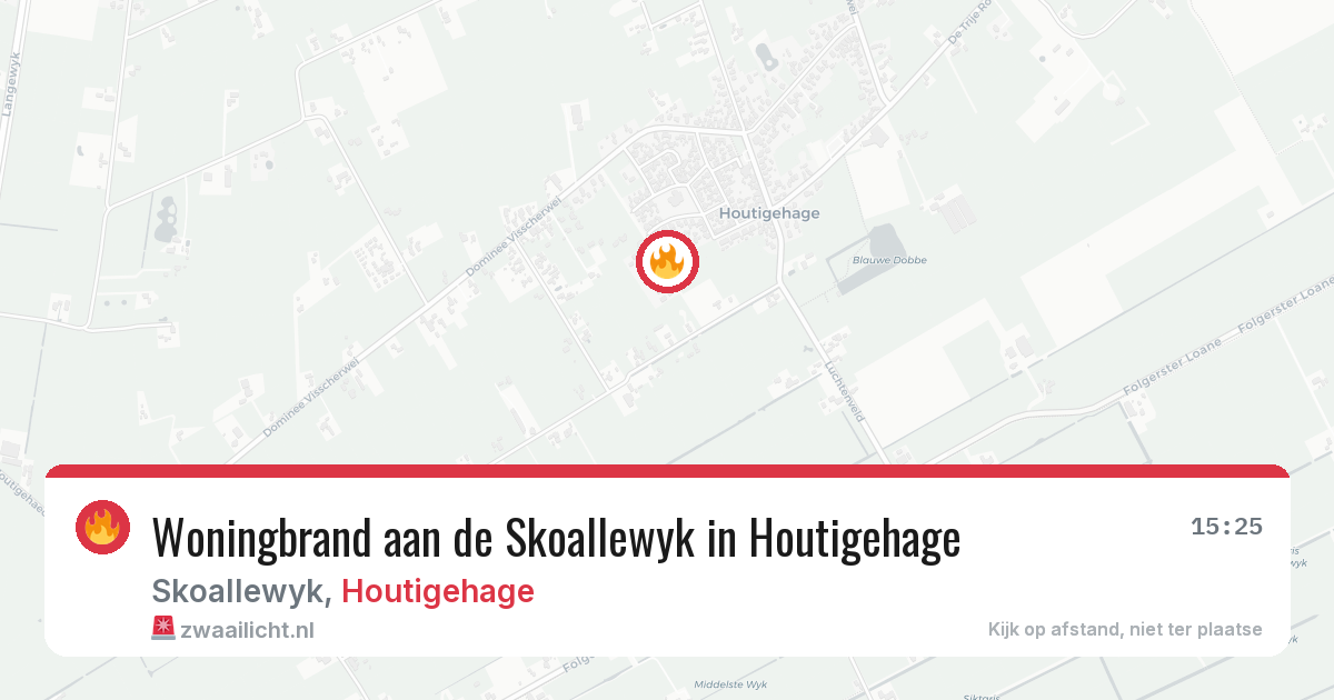 Woningbrand aan de Skoallewyk in Houtigehage — 6 mei 2026