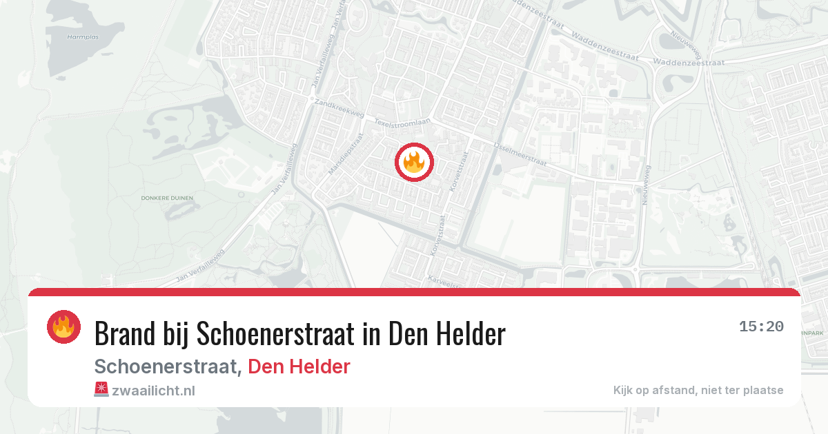 Brand bij Schoenerstraat in Den Helder — 18 mrt 2026