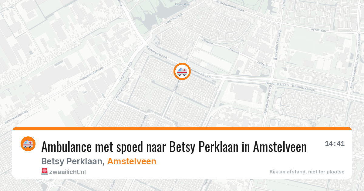 Ambulance met spoed naar Betsy Perklaan in Amstelveen — 18 mei 2026