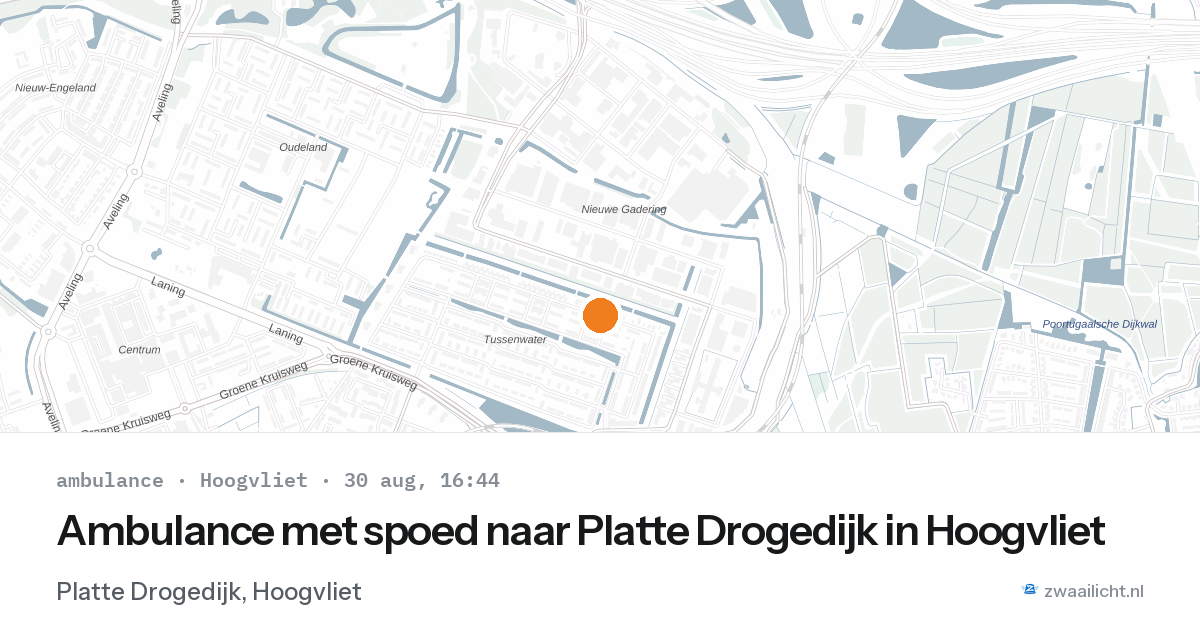 Ambulance met spoed naar Platte Drogedijk in Hoogvliet — 30 aug 2026