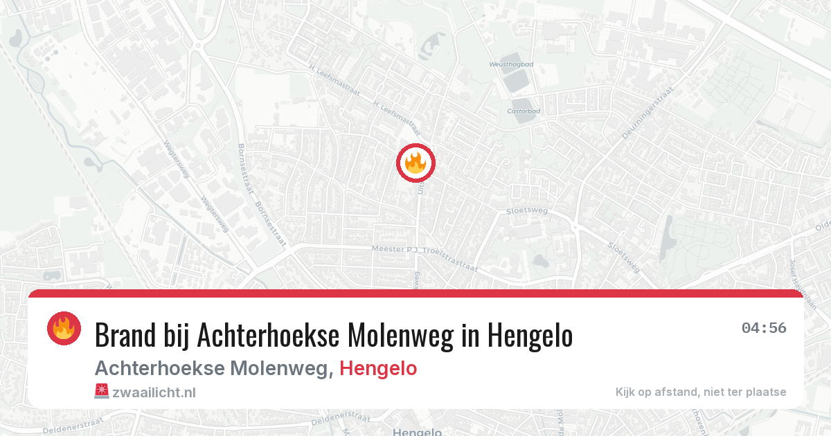 Brand bij Achterhoekse Molenweg in Hengelo — 12 apr 2026