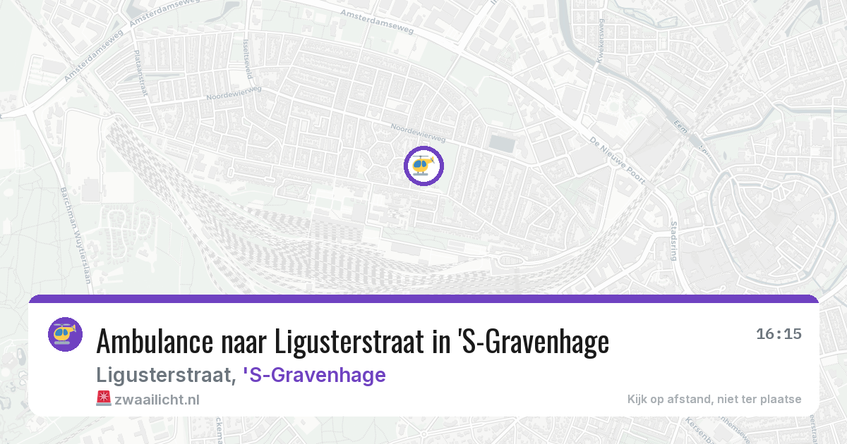 Ambulance naar Ligusterstraat in 'S-Gravenhage — 7 mrt 2026