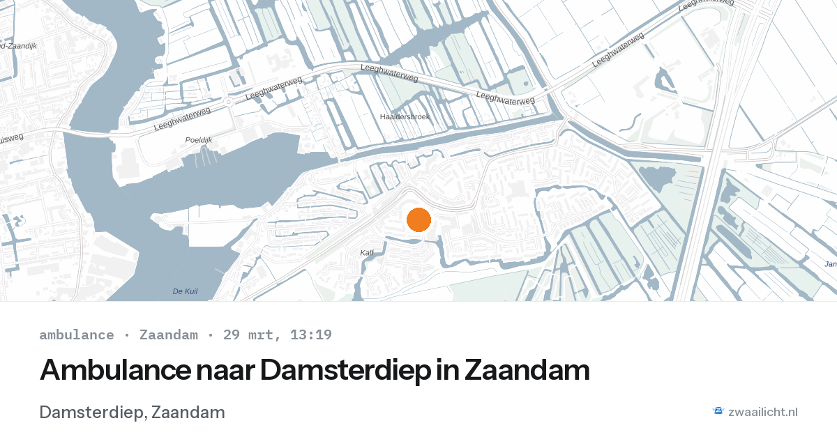 Ambulance naar Damsterdiep in Zaandam — 29 mrt 2026