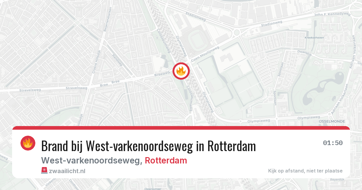 Brand bij West-varkenoordseweg in Rotterdam — 17 jun 2026