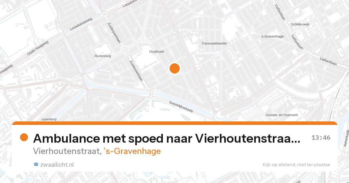 Ambulance met spoed naar Vierhoutenstraat in 's-Gravenhage — 27 aug 2026