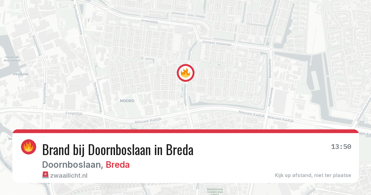 Brand bij Doornboslaan in Breda — 4 aug 2026