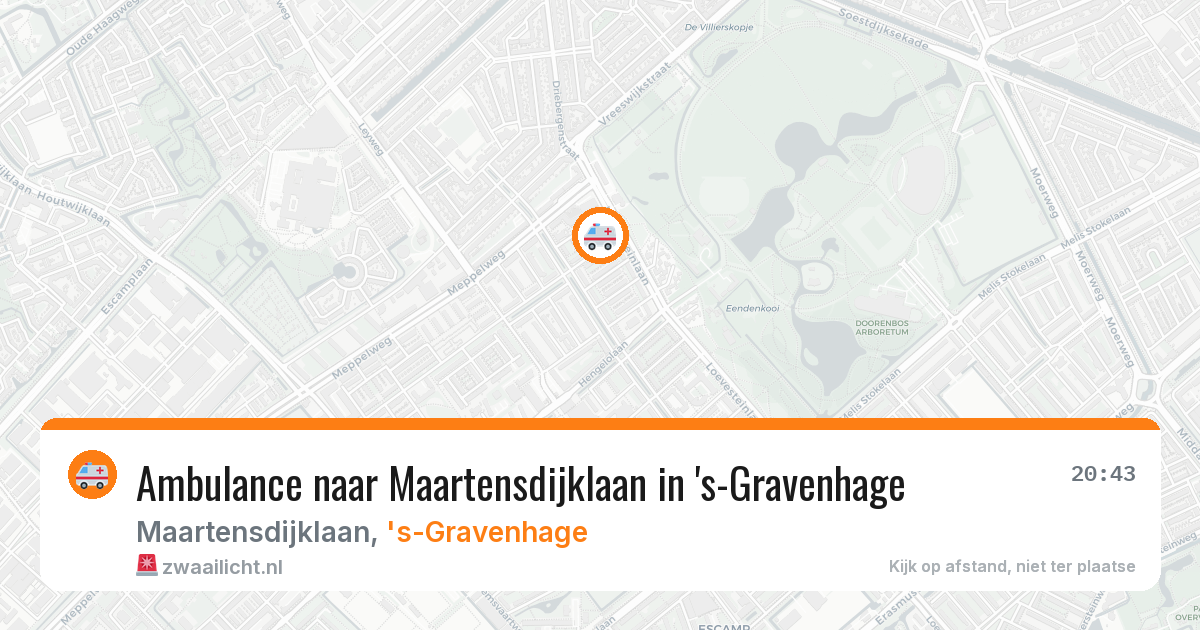 Ambulance naar Maartensdijklaan in 's-Gravenhage — 14 aug 2026