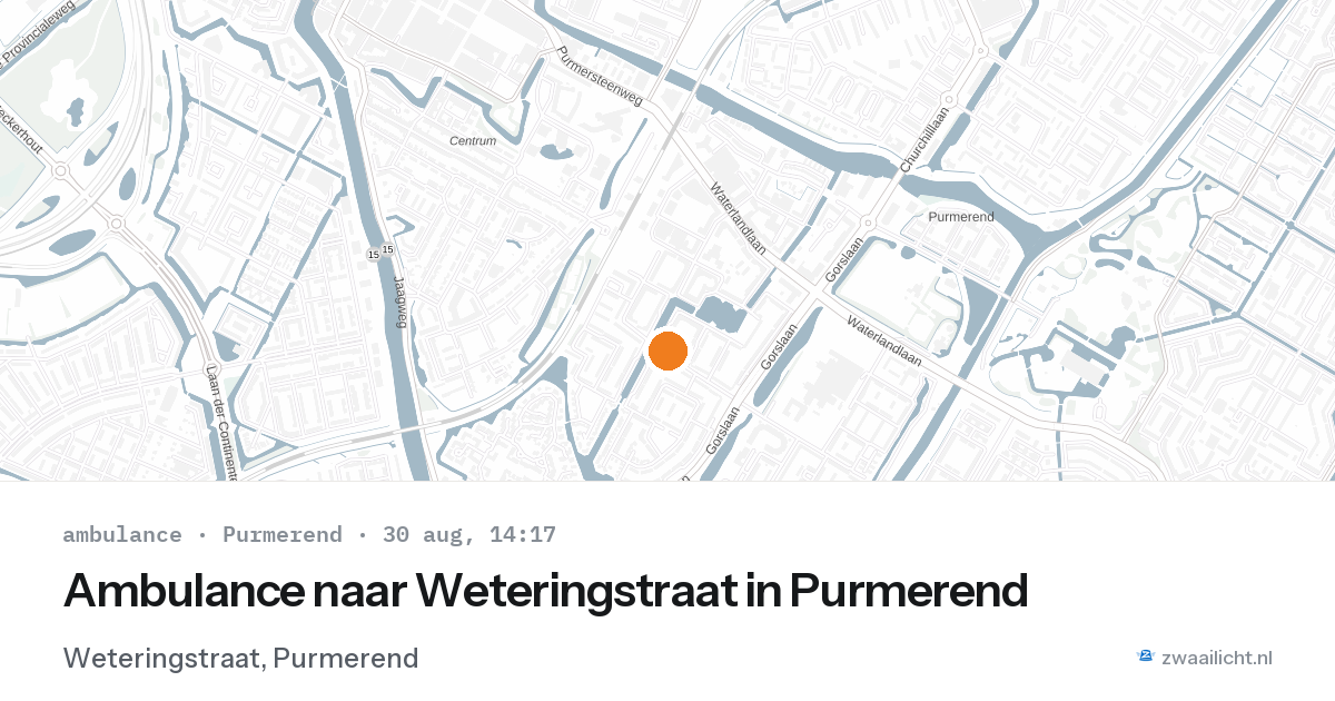 Ambulance naar Weteringstraat in Purmerend — 30 aug 2026