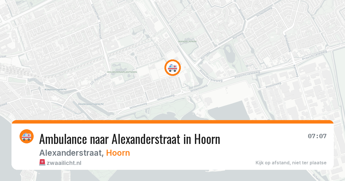 Ambulance naar Alexanderstraat in Hoorn — 7 aug 2026