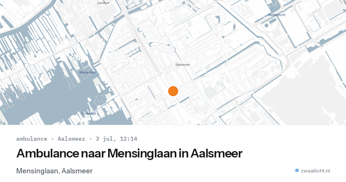 Ambulance naar Mensinglaan in Aalsmeer — 3 jul 2026