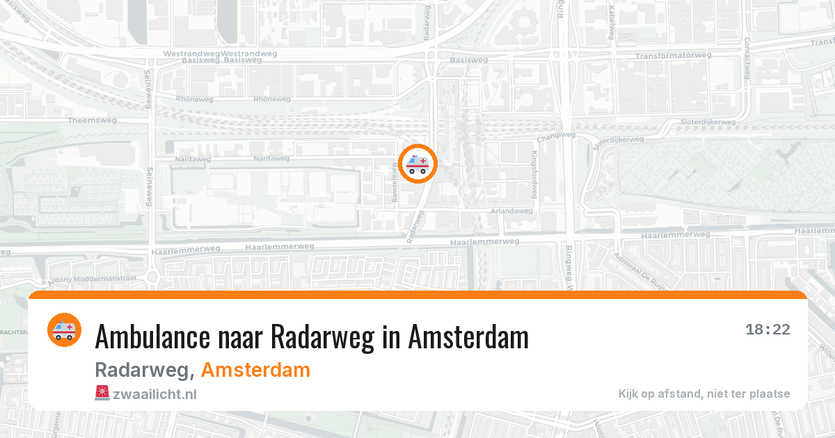 Ambulance naar Radarweg in Amsterdam — 9 jun 2026