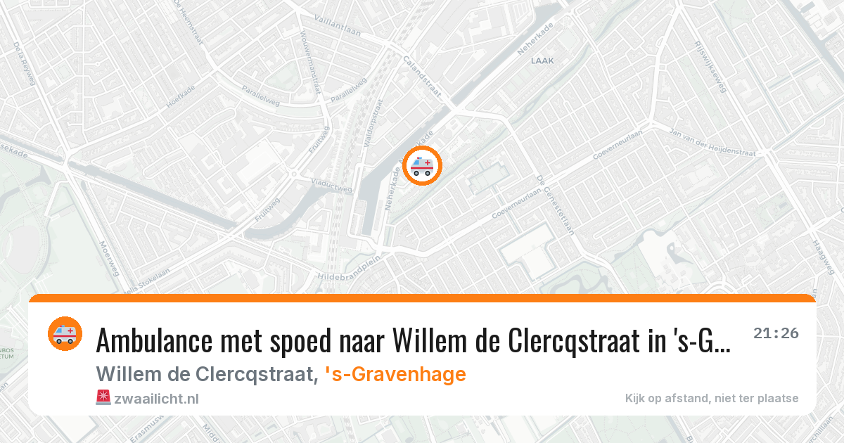 Ambulance met spoed naar Willem de Clercqstraat in 's-Gravenhage — 29 mrt 2026